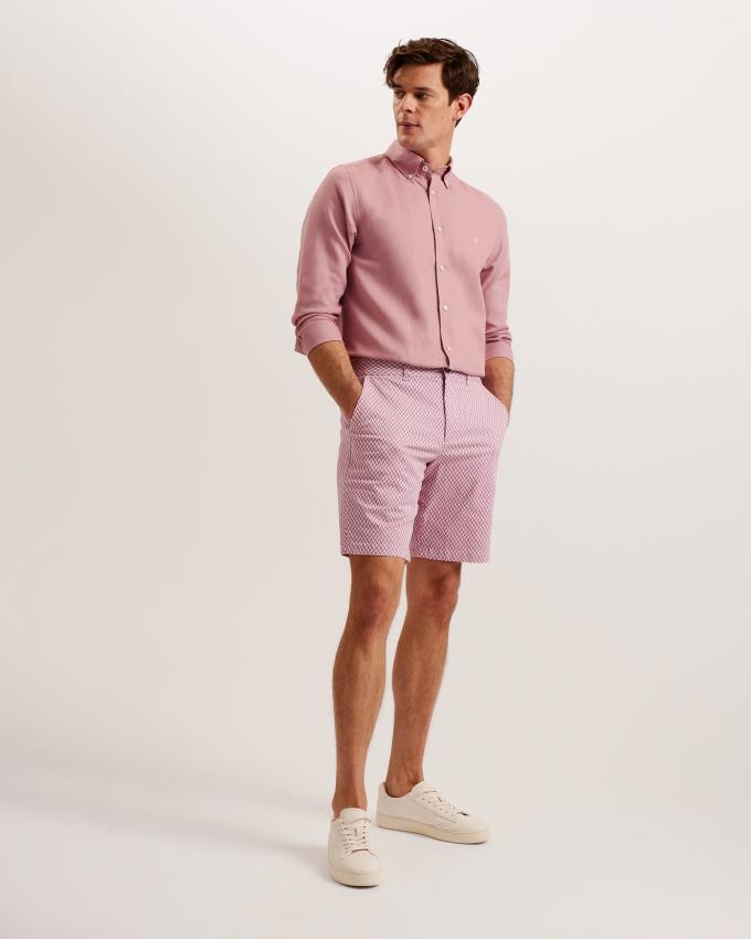 Short Ted Baker Geometric Print Chino Rose Homme | ZTN-98418408